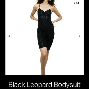 Black leopard bodysuit